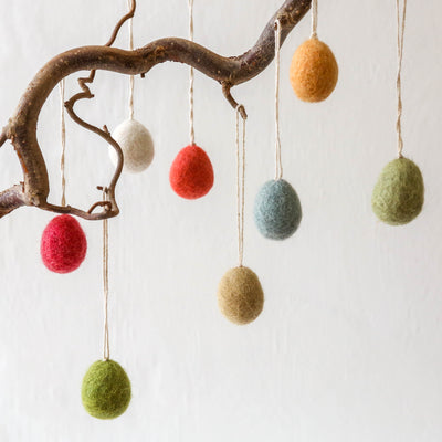 Mini Felt Egg Decorations - set of 8 Brights