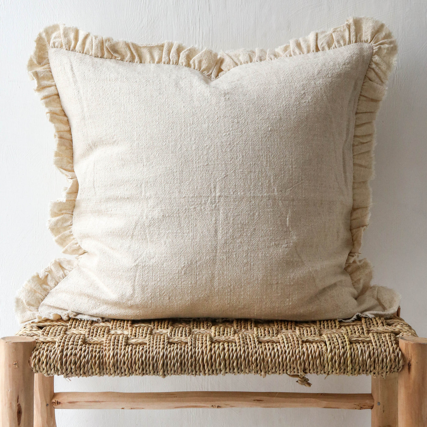 Ruffle Cushion Cover - Sand