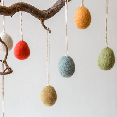 Mini Felt Egg Decorations - set of 8 Brights