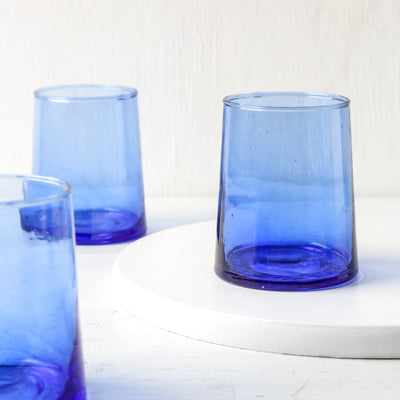 Blue Handmade Recycled Glass Tumbler - 250ml