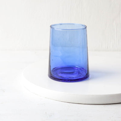 Blue Handmade Recycled Glass Tumbler - 250ml