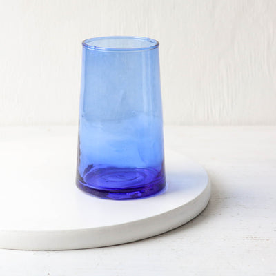 Blue Handmade Recycled Glass Tumbler - 330ml