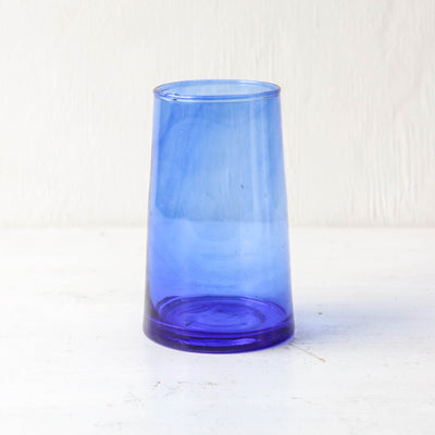 Blue Handmade Recycled Glass Tumbler - 330ml