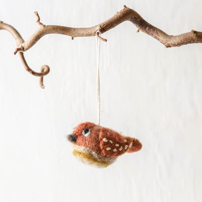 Felt Bird Hanging Decoration - Wren