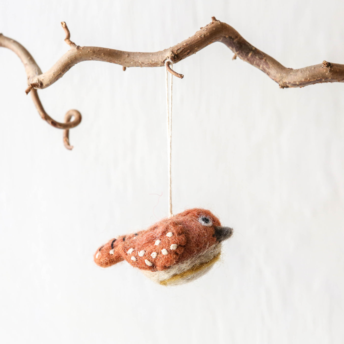 Felt Bird Hanging Decoration - Wren