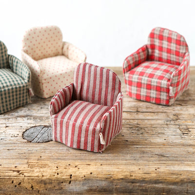 Maileg Chair for Mouse - Red Plaid