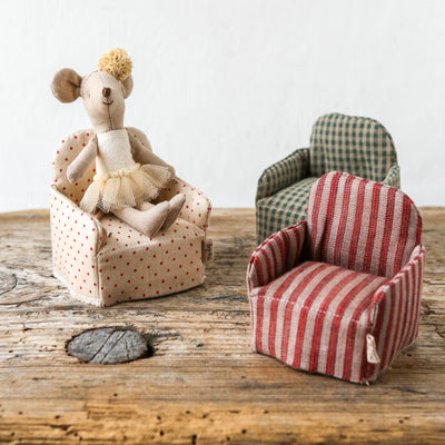 Maileg Chair for Mouse - Red Plaid