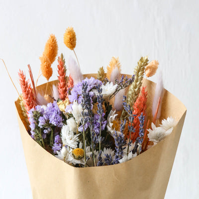 Small Dried Flower Bouquet - Lavender Peach