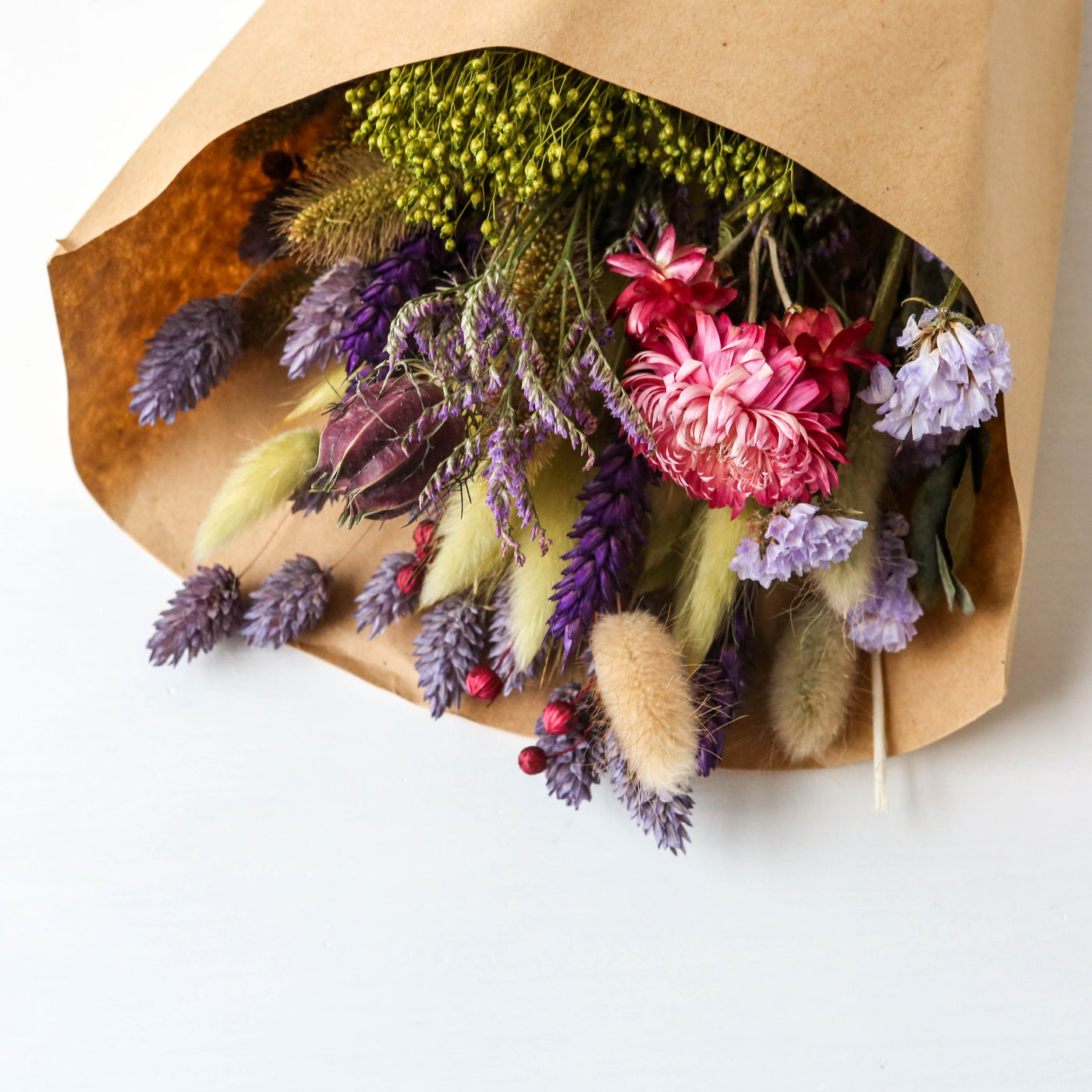 Small Dried Flower Bouquet - Purple Dusk