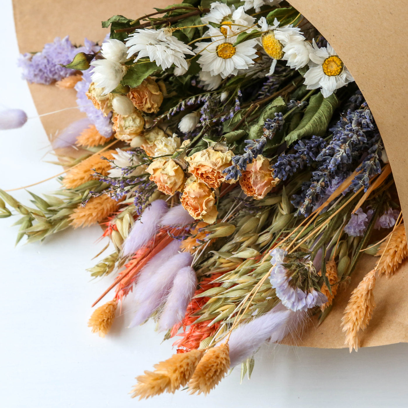 Extra Large Dried Flower Bouquet - Lavender Peach