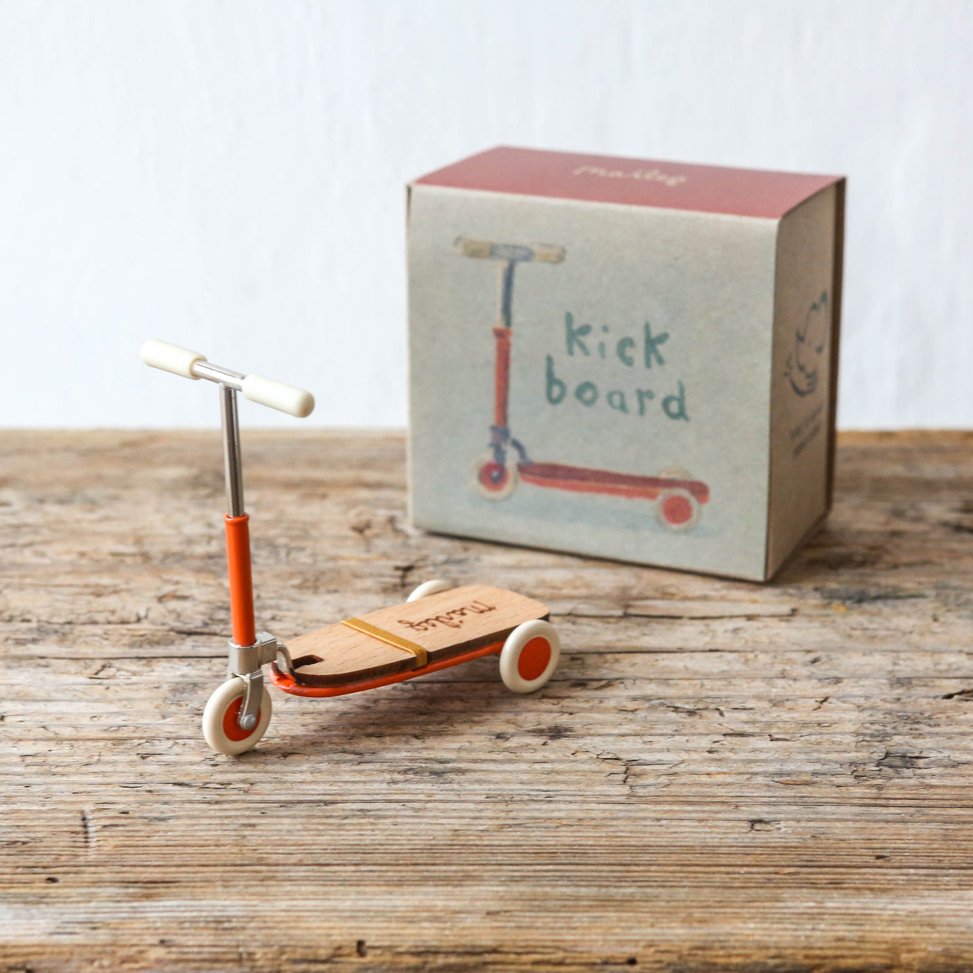 Kick Board Scooter for Maileg Mice - Orange