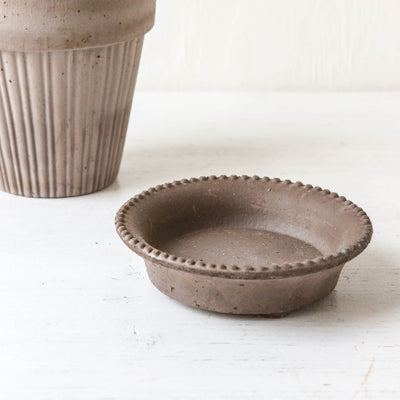 12cm Simona Plant Pot & Saucer - Grey