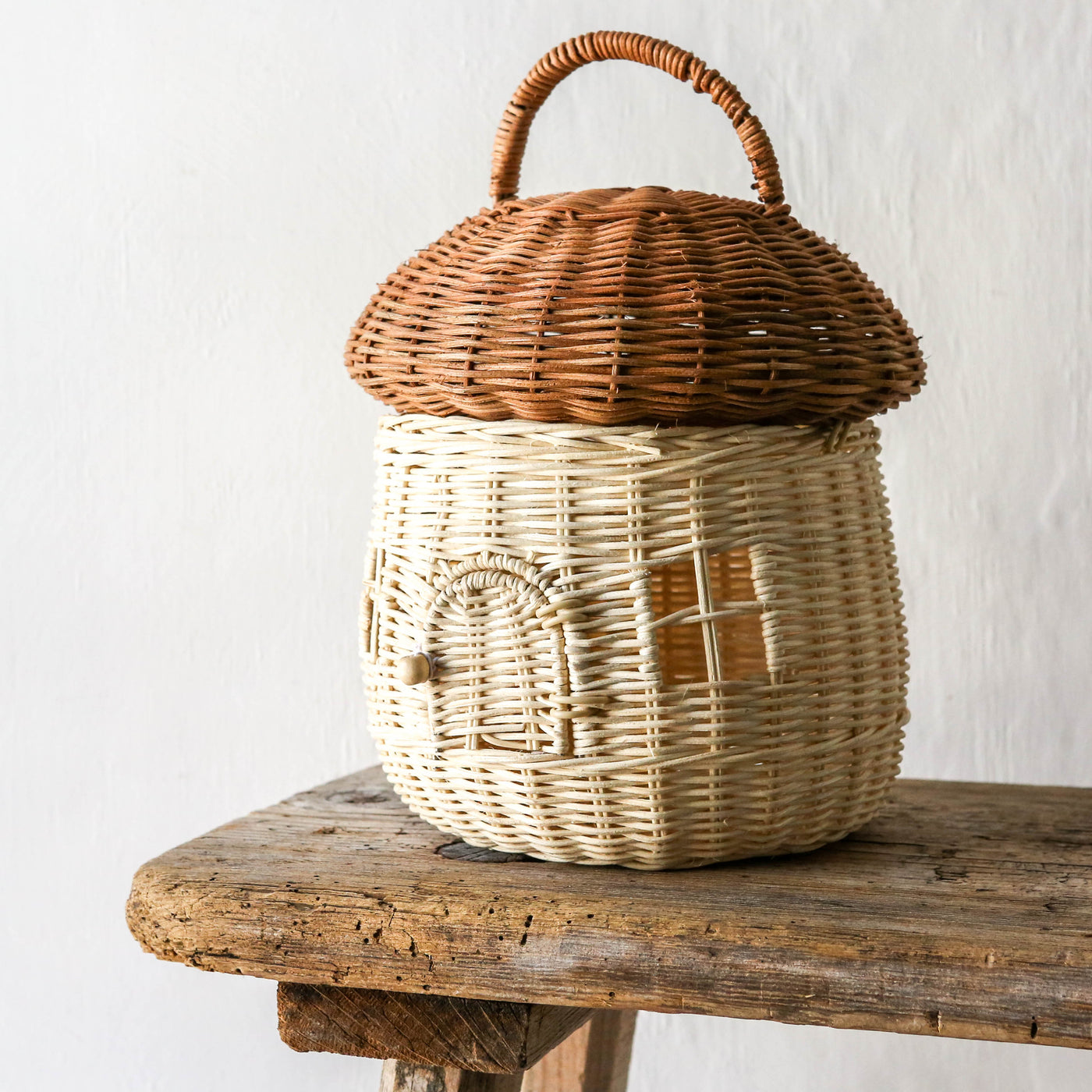 Mushroom House Rattan Basket