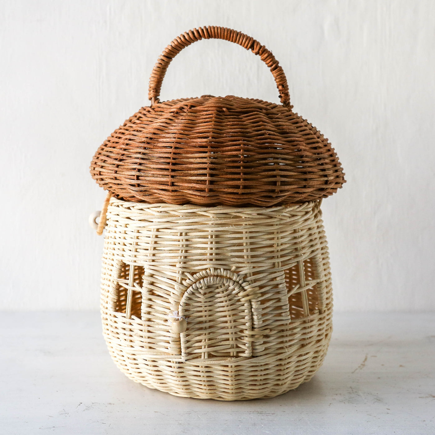 Mushroom House Rattan Basket