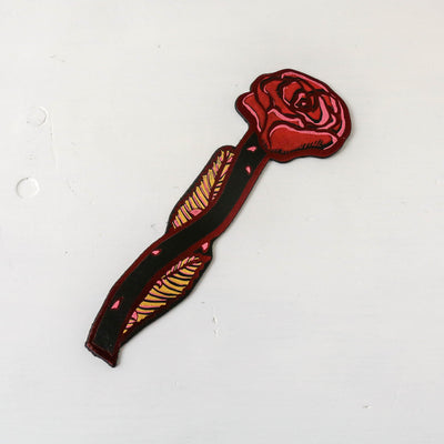 Rose Leather Bookmark