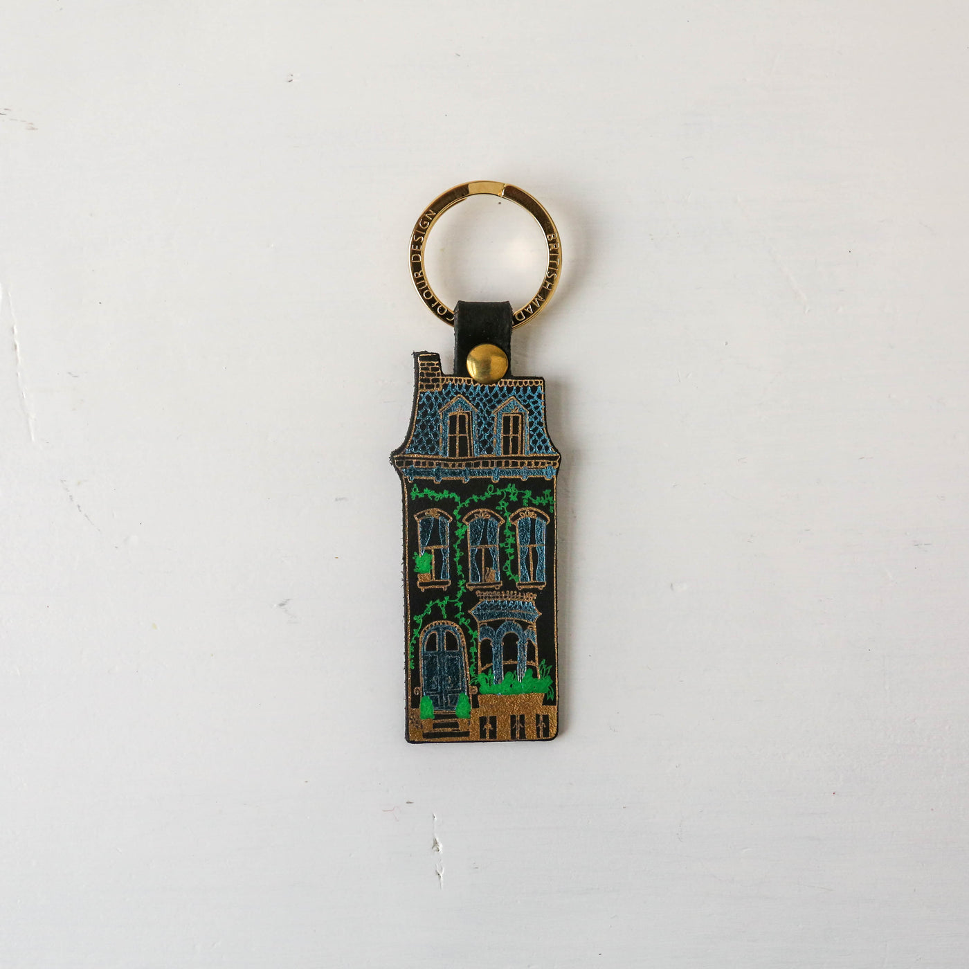 Dolls House Shaped Leather Keyring