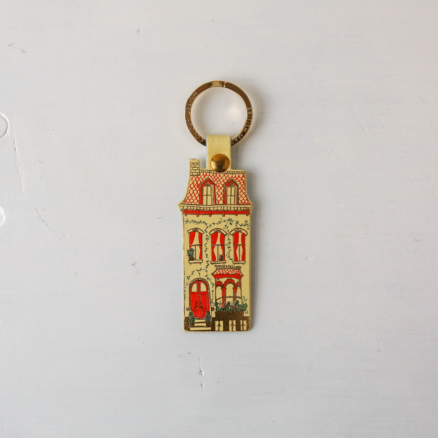 Dolls House Shaped Leather Keyring