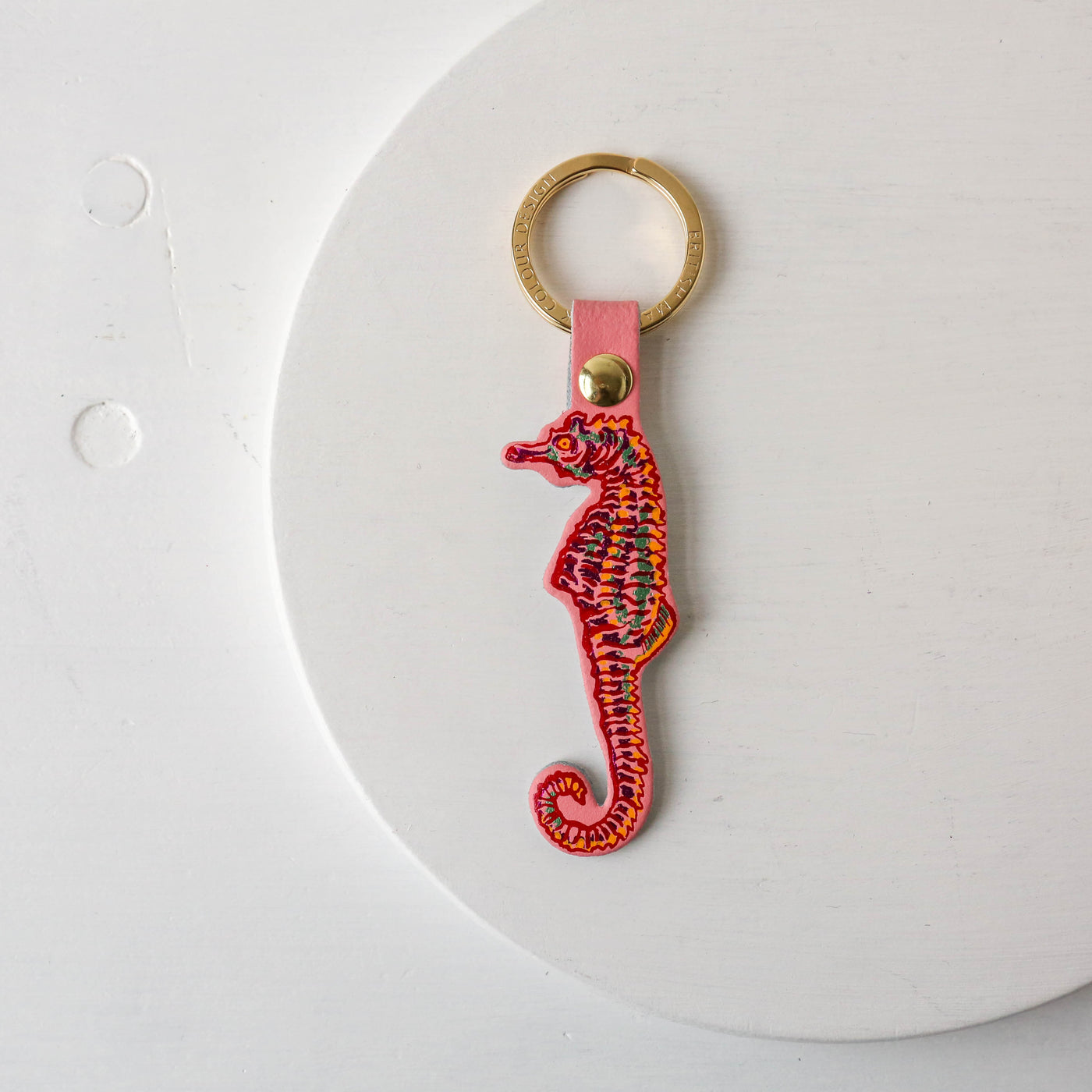 Sea Horse Shaped Leather Keyring