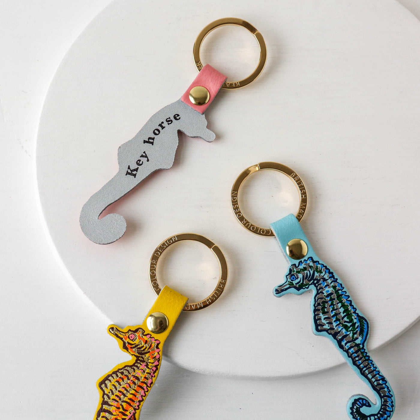 Sea Horse Shaped Leather Keyring