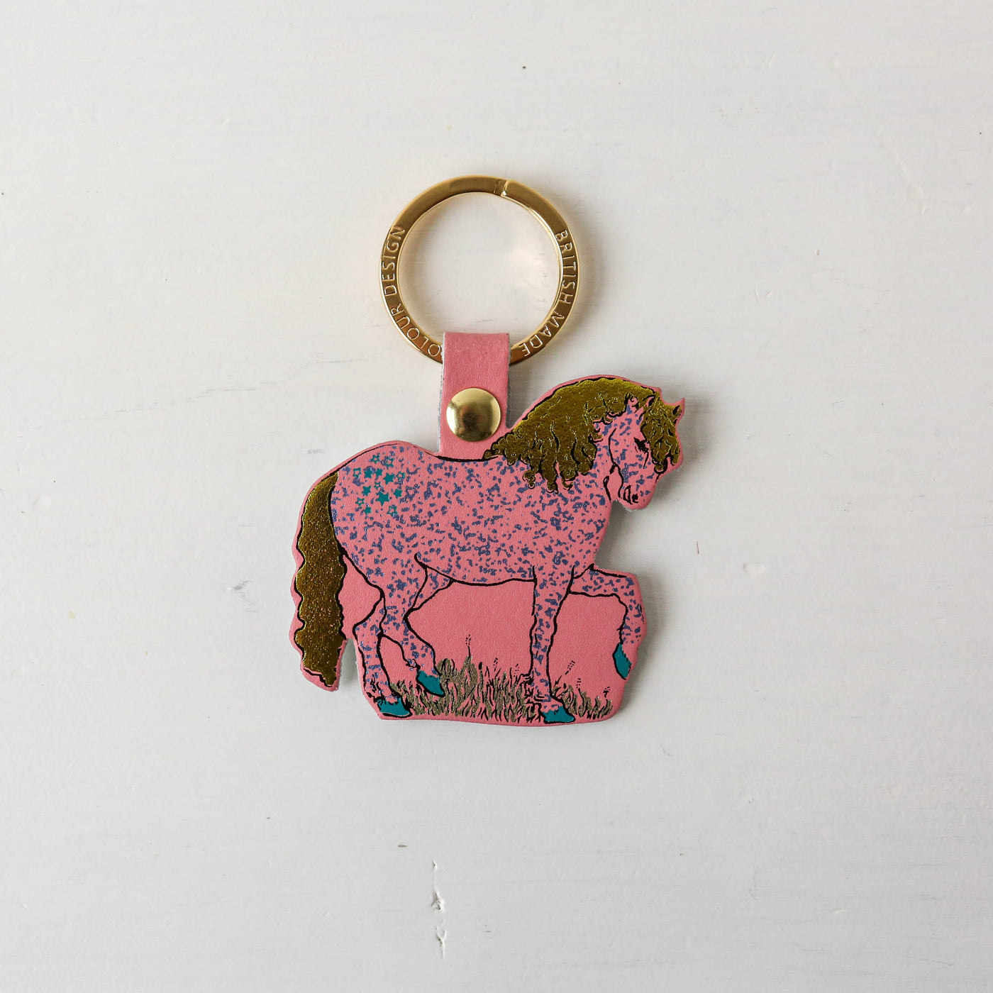 Horse Shaped Leather Keyring