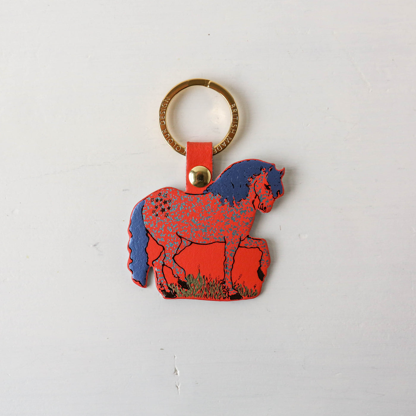 Horse Shaped Leather Keyring