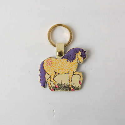 Horse Shaped Leather Keyring