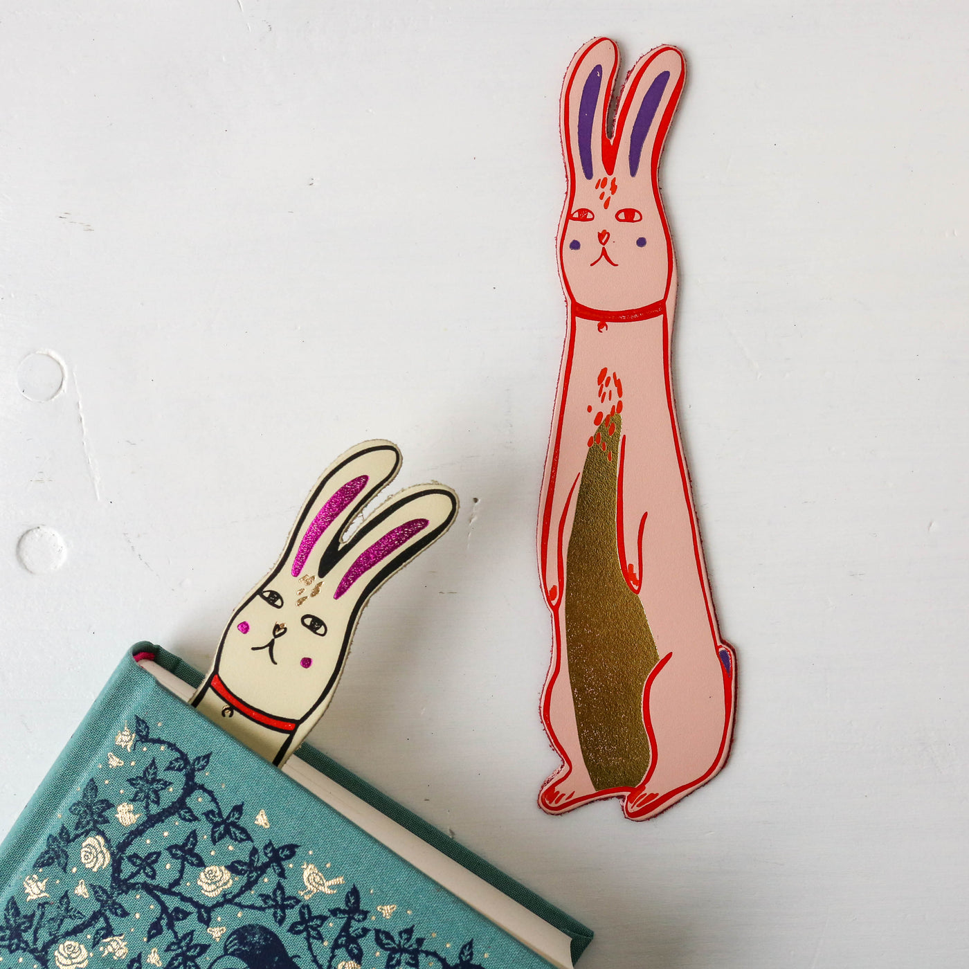 Cute Bunny Leather Bookmark