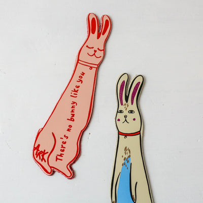 Cute Bunny Leather Bookmark