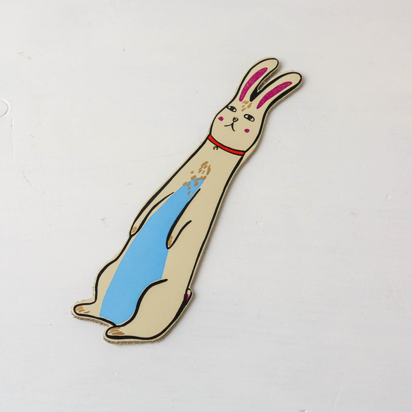 Cute Bunny Leather Bookmark