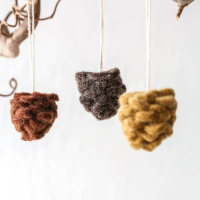 Felt Pine Cone Hanging Decoration