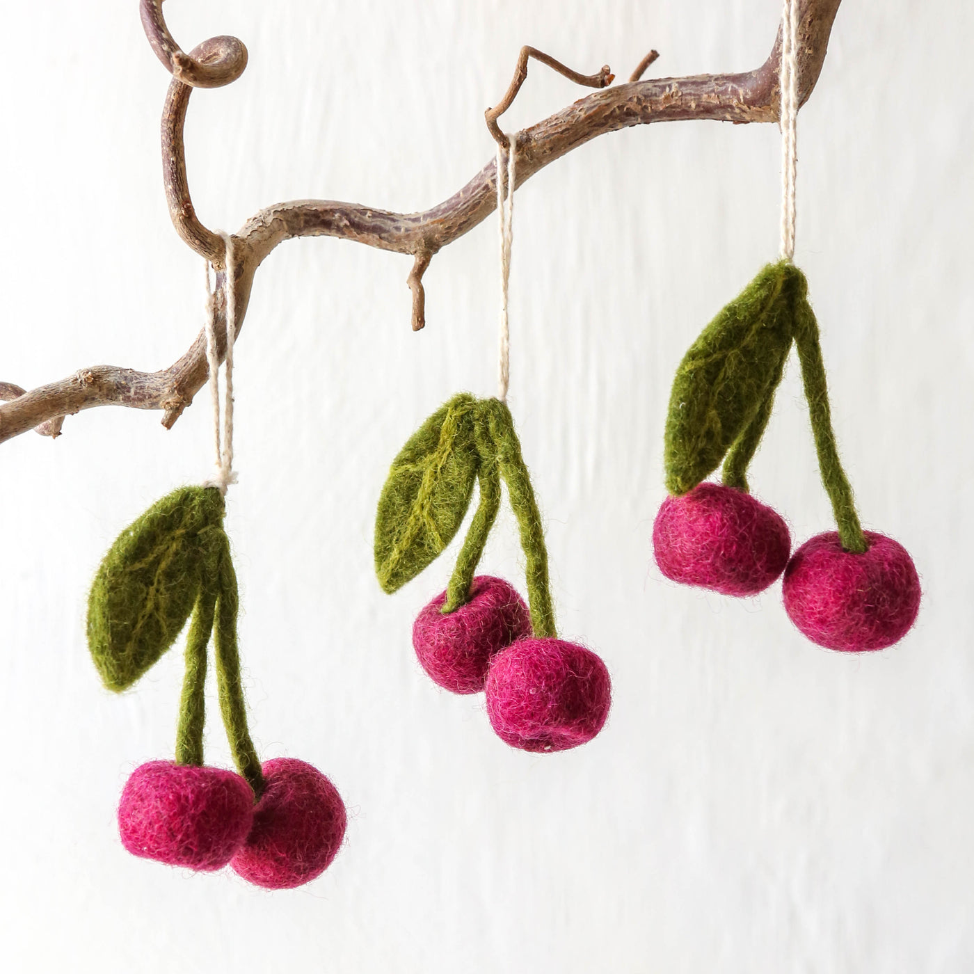 Felt Cherry Hanging Decoration