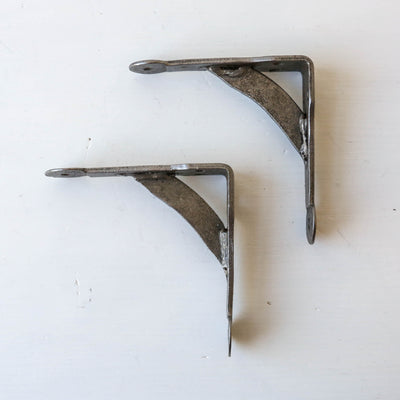 Penny End Hand Forged Shelf Bracket Pair - 100mm