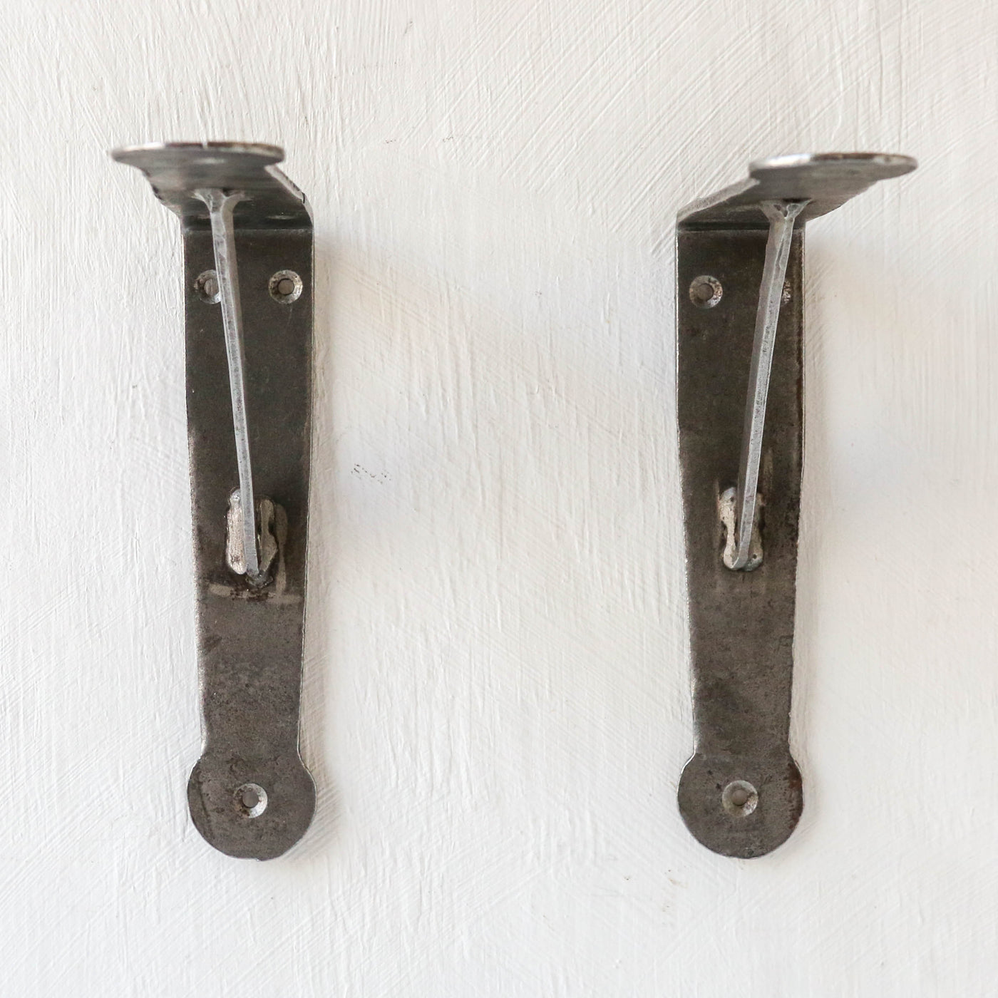 Penny End Hand Forged Shelf Bracket Pair - 150mm