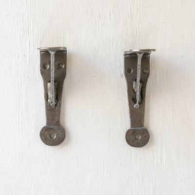 Penny End Hand Forged Shelf Bracket Pair - 100mm