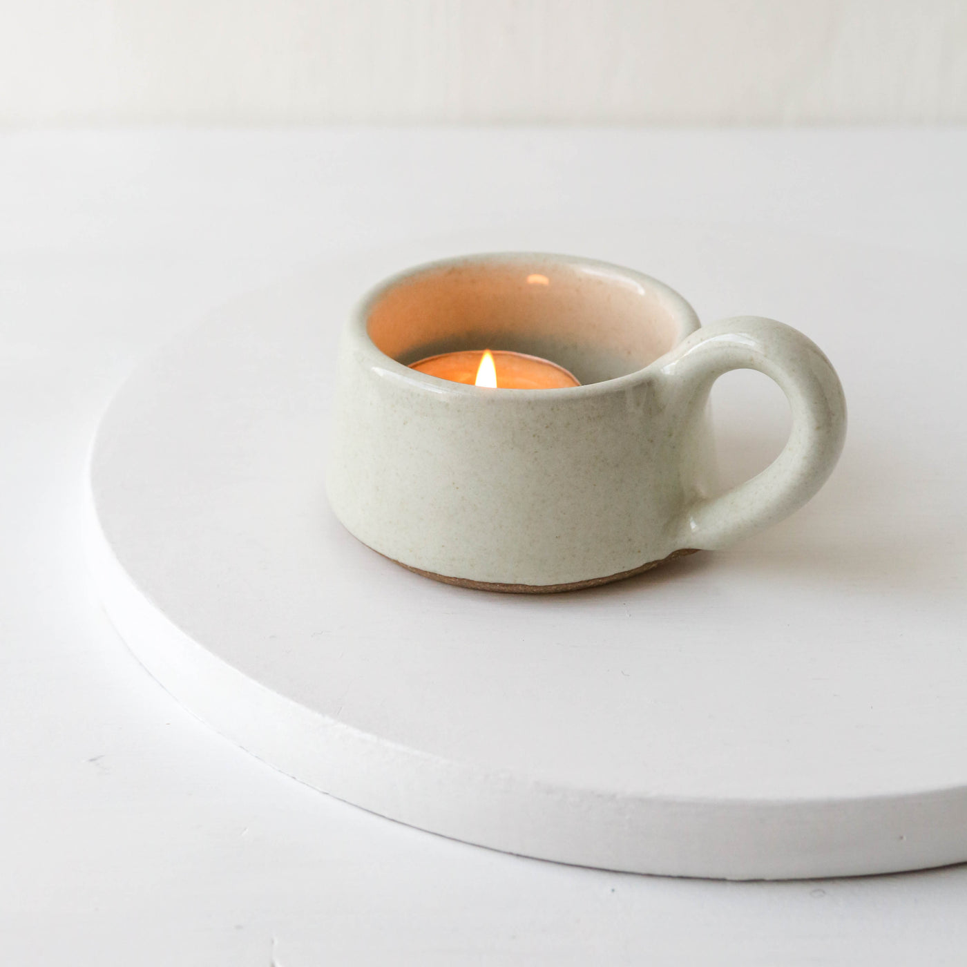 Stoneware Tea Light Cup - Milk