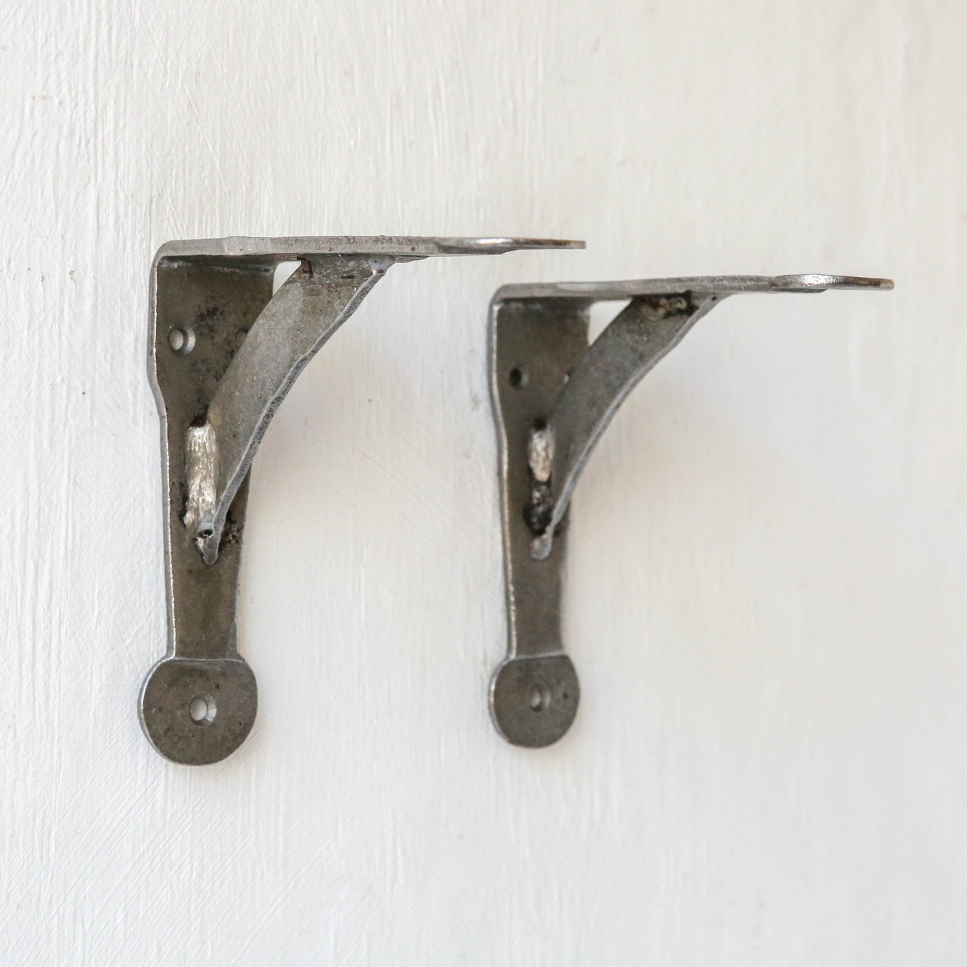 Penny End Hand Forged Shelf Bracket Pair - 100mm