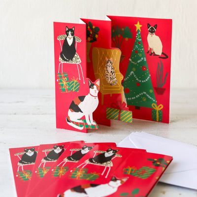 Pretty Paws - Pack of 5 Pop-out Christmas Cards