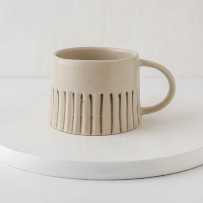 Ridged Painted Mug - Elephant Grey