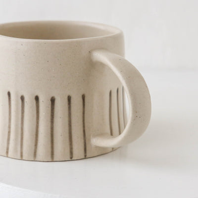 Ridged Painted Mug - Elephant Grey