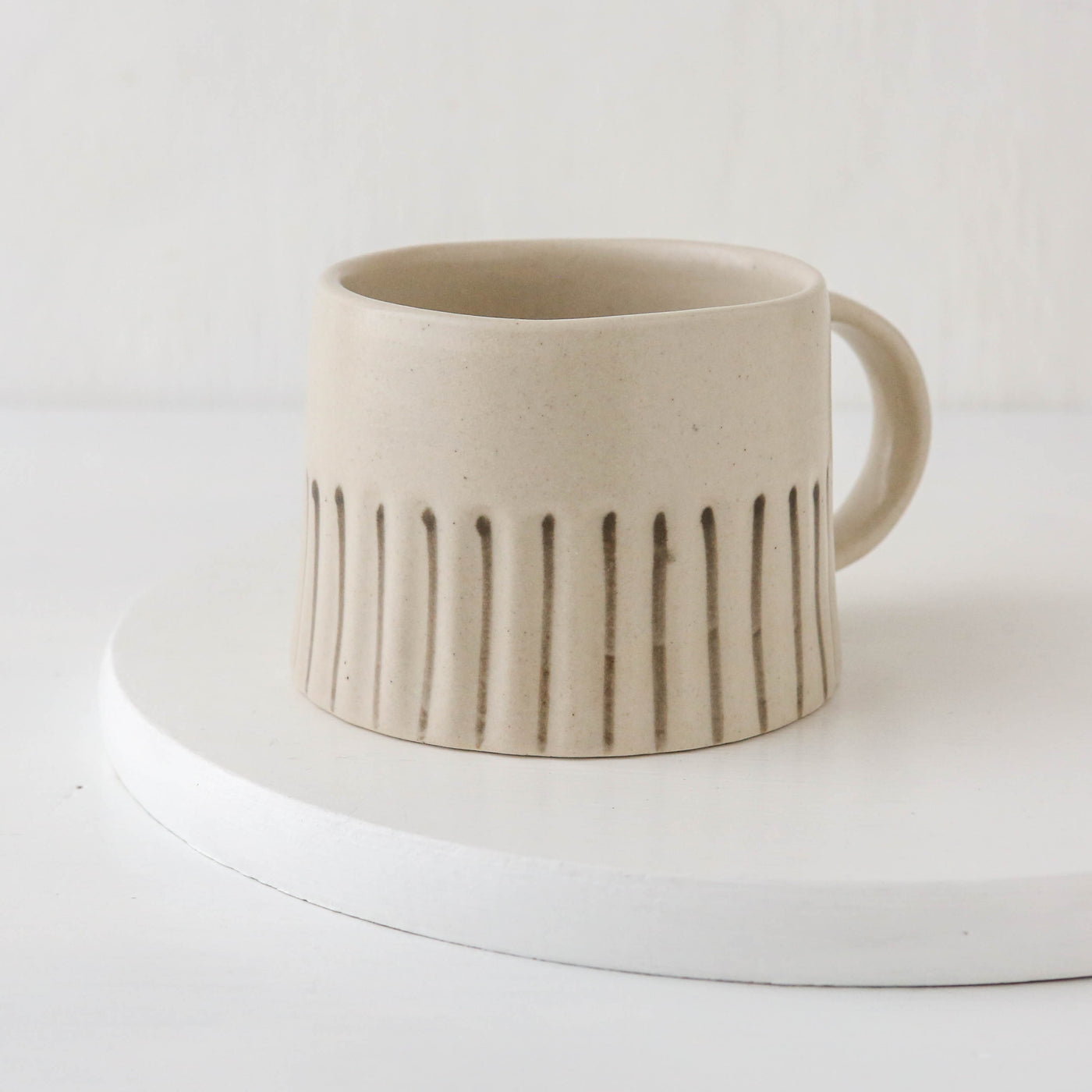 Ridged Painted Mug - Elephant Grey