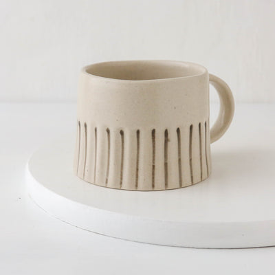 Ridged Painted Mug - Elephant Grey