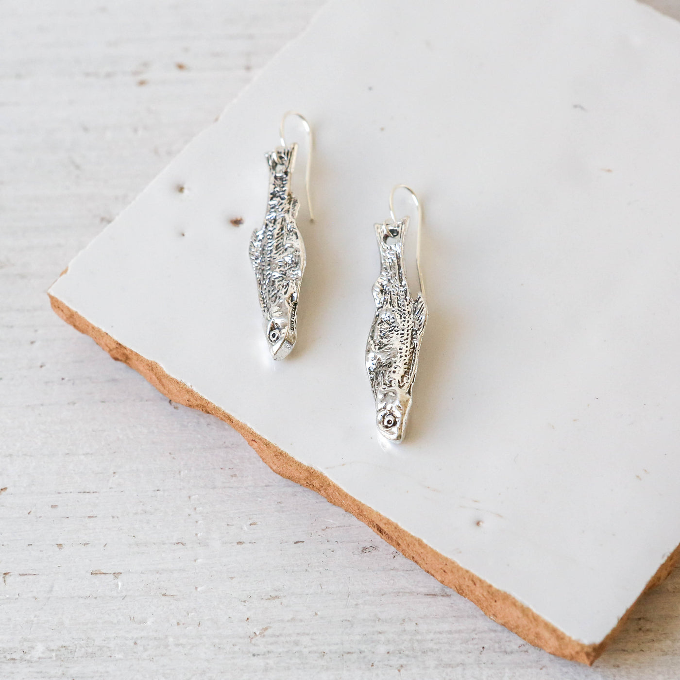 Silver Sardine Earrings