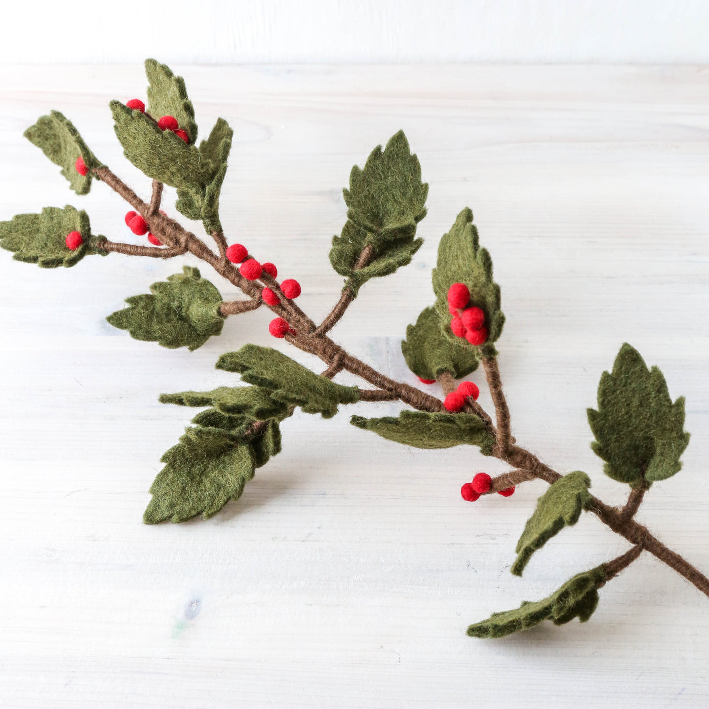 Festive Felt Holly Branch