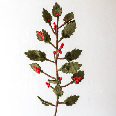 Festive Felt Holly Branch