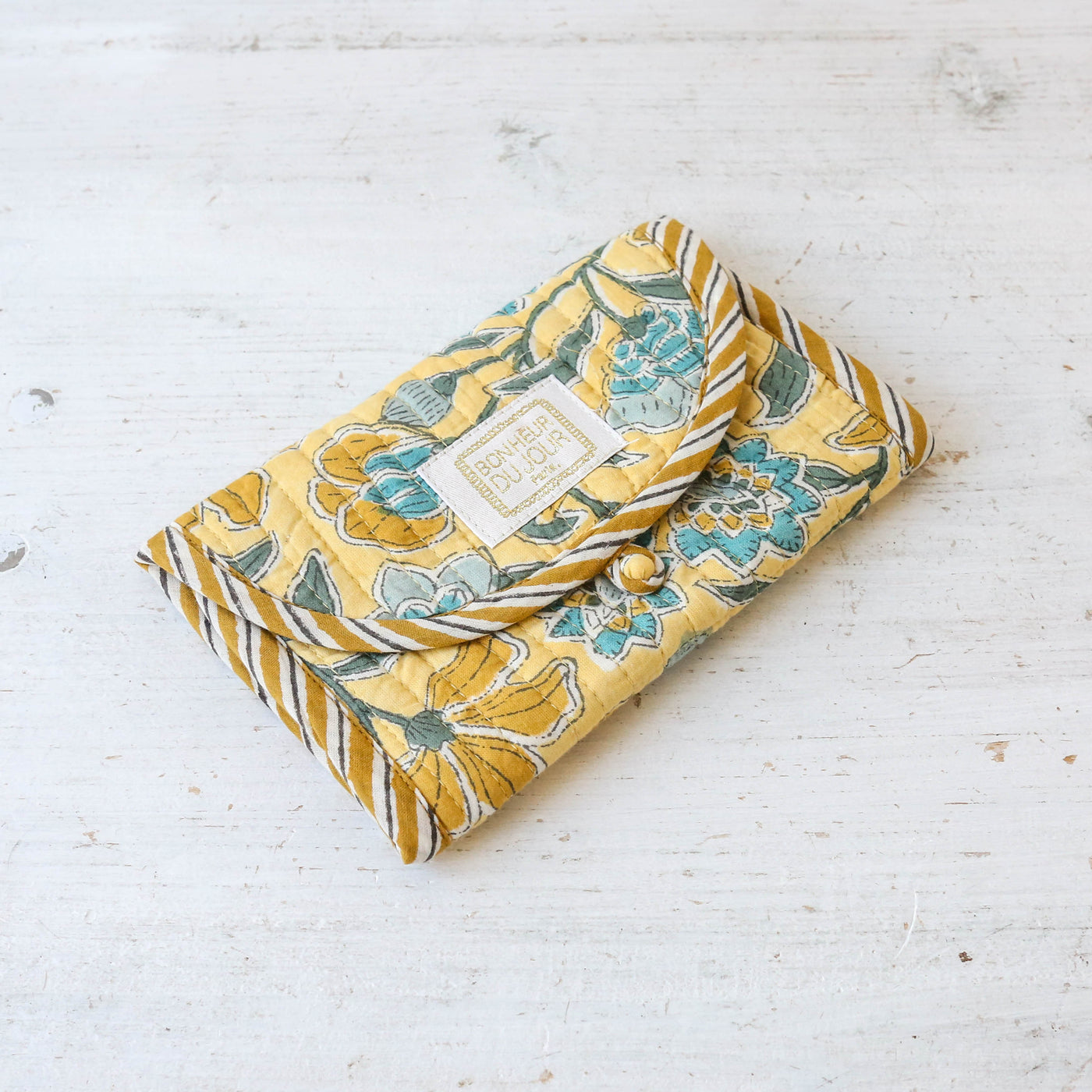 Quilted Cotton Multi Pocket Pouch/Jewellery Roll