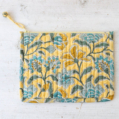 Quilted Cotton Zip Pouch