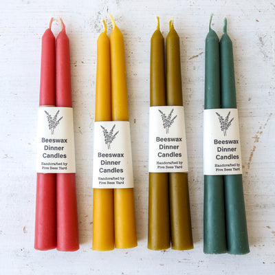 Pair of Coloured Beeswax Dinner Candles