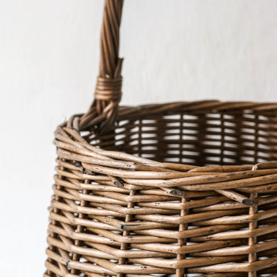 Round Willow Handled Basket