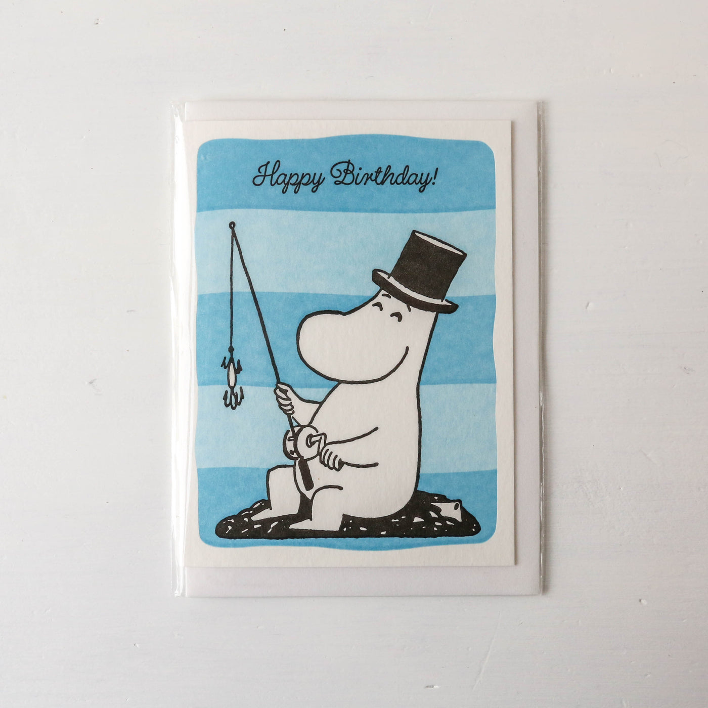 Moomin Fishing Letterpress Birthday Card