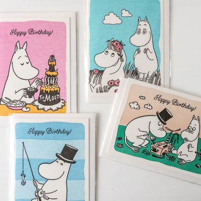 Moomin Fishing Letterpress Birthday Card